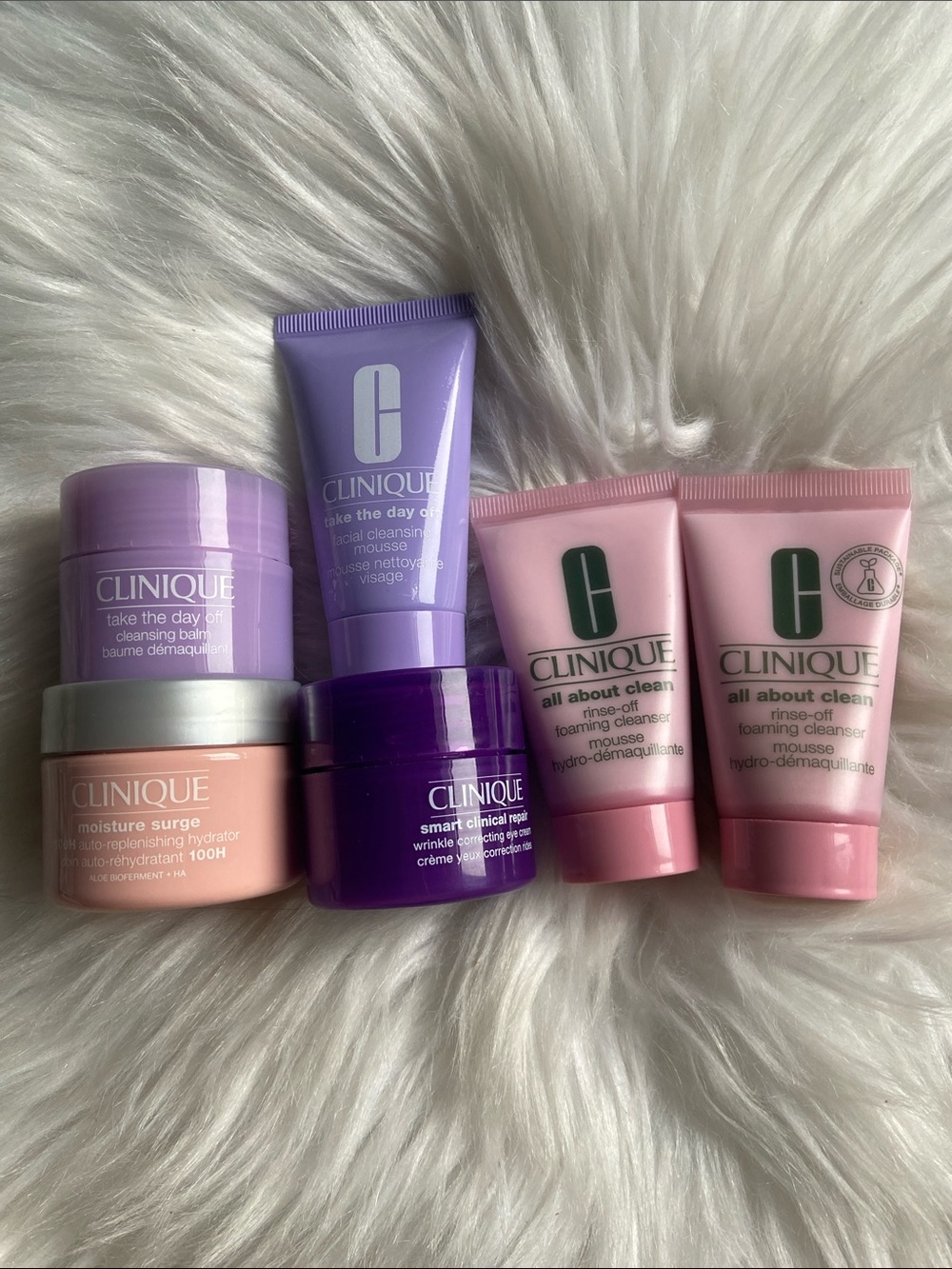 Clinique Sample Travel Skincare Bundle; Moisture Surge Eye Cream Cleansing Balm